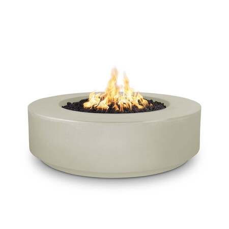 The Outdoor Plus 42 Round Florence Fire Pit - GFRC Concrete - Ash - Spark Ignition with Flame Sense - Liquid Propane OPT-FL42FSEN-ASH-LP